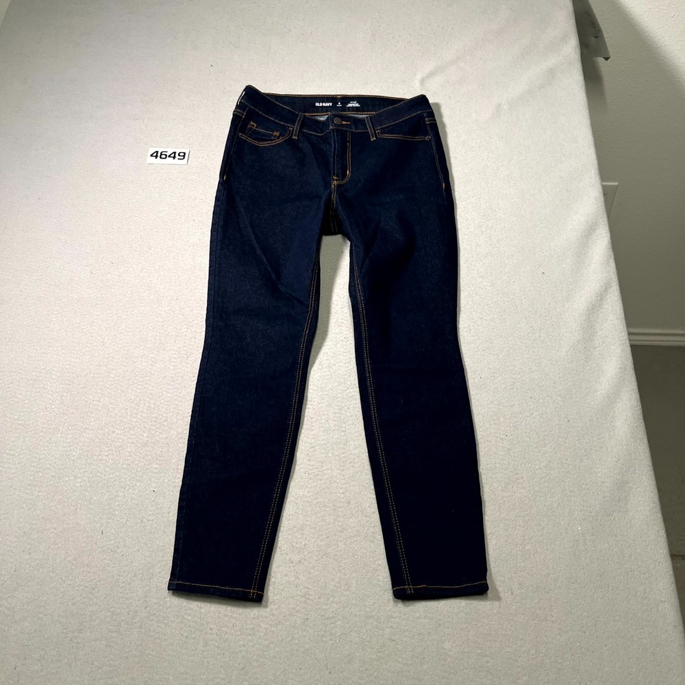 Old Navy Jeans Womens 8 Blue Denim Dark Wash Mid Rise‎ Rockstar Super Skinny Leg